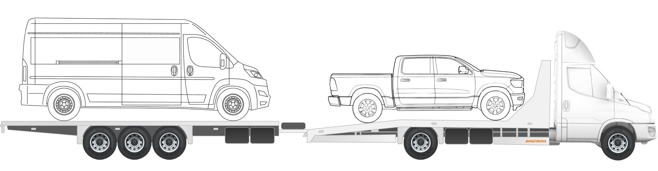 Ciężarówka typu pick-up  i bus